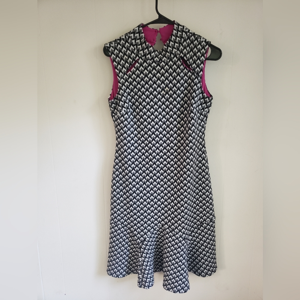 ENFOCUS STUDIO, women's dress, size 8, black and white